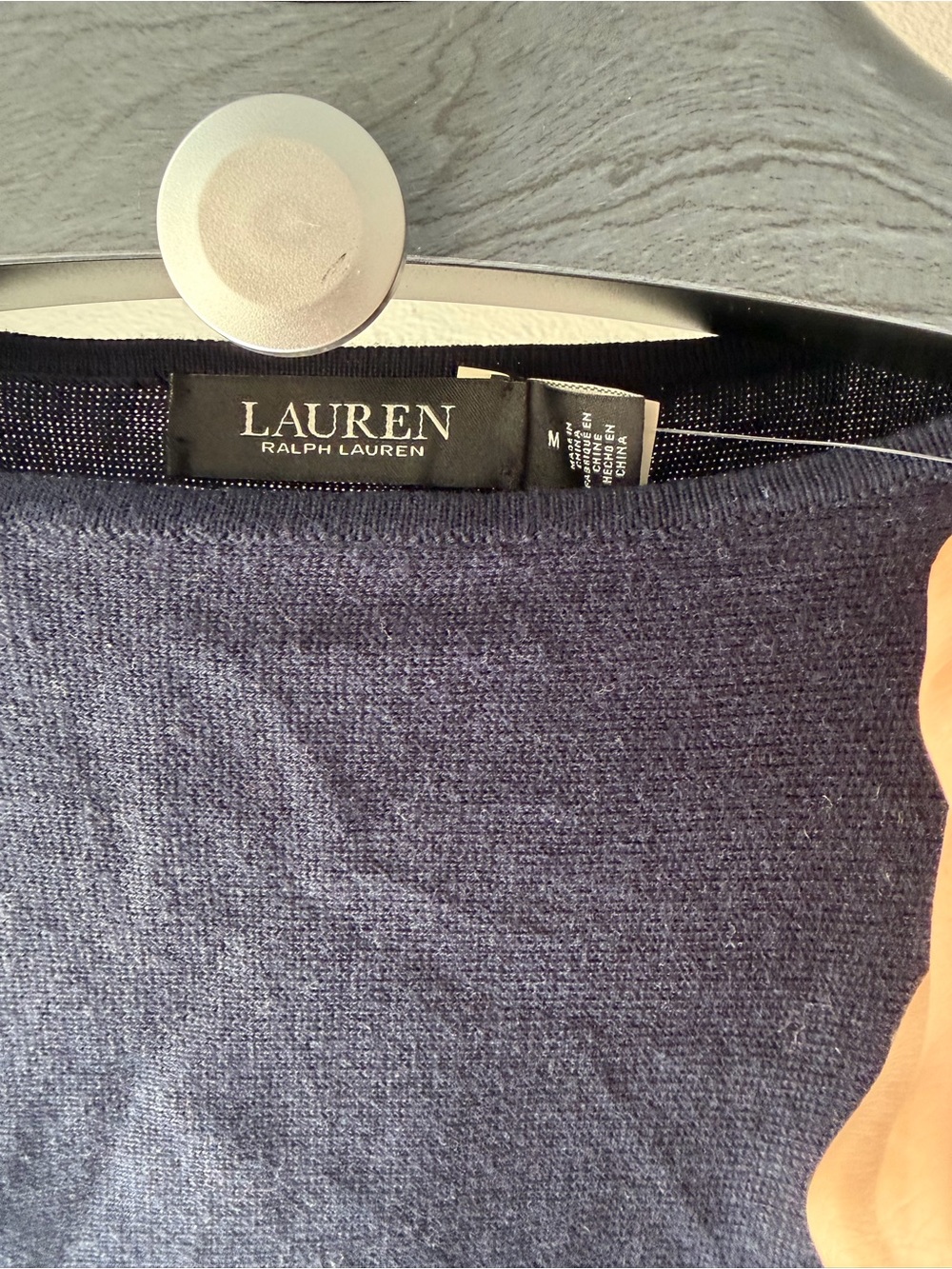 Lauren Ralph Lauren Women's Cotton-Blend Dolman-Sleeve Sweater Navy M - Picture 10 of 11
